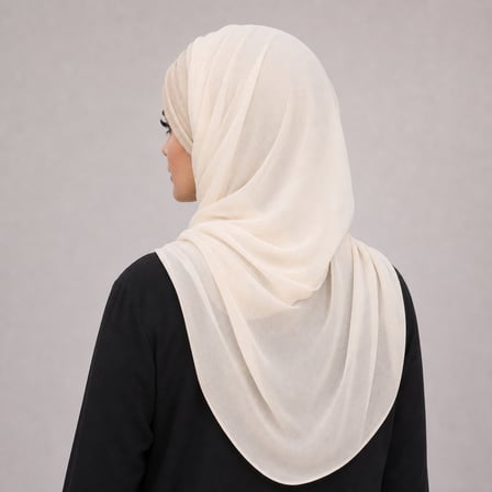 Ekru Şifon Hazır Şal - 50600