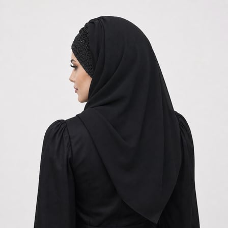 Siyah Simli Hazır Abiye Şal