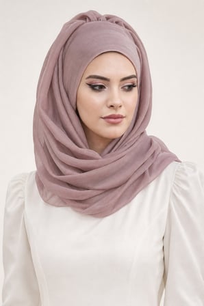 Pudra Janjan Şifon Abiye Şal
