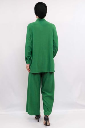Moda Cizgi Zincir Aksesuarli İ̇Kili Takim Yesil