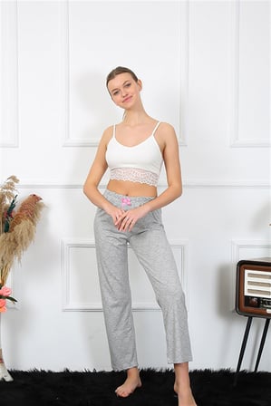 Moda Çizgi Kadın Pamuklu Alt Pijama 27457