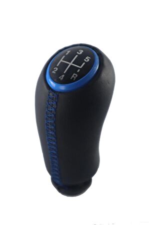 Renault Clio 4 Deri Kaplama Mavi Çerçeve Vites Topuzu M399B