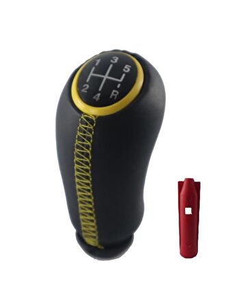 Dacia Duster Deri Kaplama Sarı Çerçeve Vites Topuzu M399C