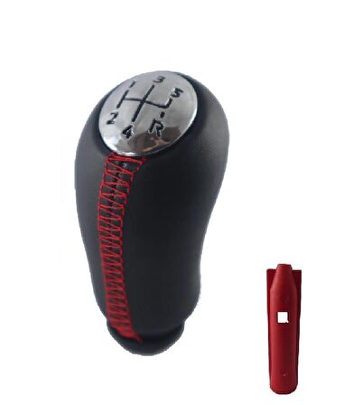 Renault Fluence Kırmızı Dikiş Deri Kaplama Vites Topuzu M366