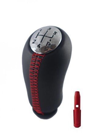 Renault Symbol Kırmızı Dikiş Deri Kaplama Vites Topuzu M366