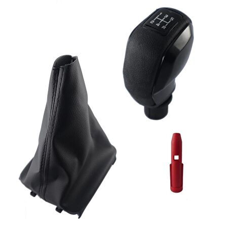 Peugeot 206 Siyah Çerçeve Spor Vites Topuz ve Vites Körüğü M10854