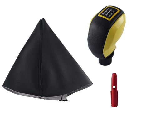 Citroen C3 Vites Körüğü Ve Sarı Spor Vites Topuzu Kapaklı M10935