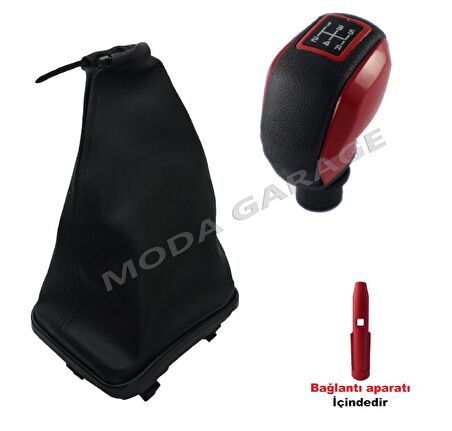 Fiat Punto Kırmızı Spor Vites Topuzu Ve Çerçeveli Vites Körüğü M11016