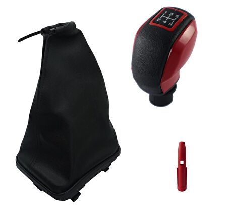 Fiat Punto Kırmızı Spor Vites Topuzu Ve Çerçeveli Vites Körüğü M11016