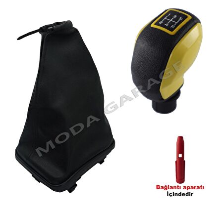 Fiat Punto Sarı Spor Vites Topuzu Ve Çerçeveli Vites Körüğü M11029