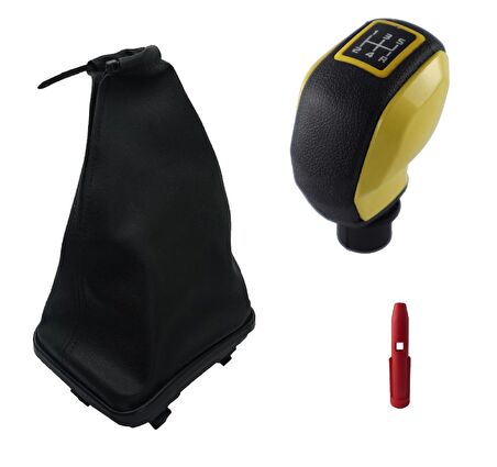 Fiat Punto Sarı Spor Vites Topuzu Ve Çerçeveli Vites Körüğü M11029