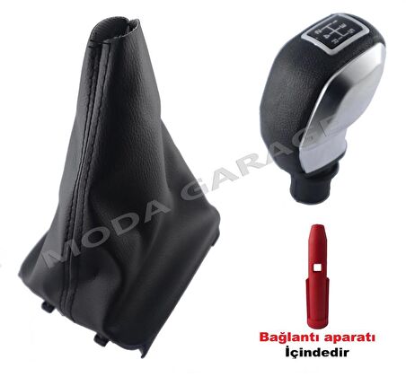Peugeot 206 Çerçeveli Vites Körüğü Ve Mat Gri Spor Vites Topuzu M11042
