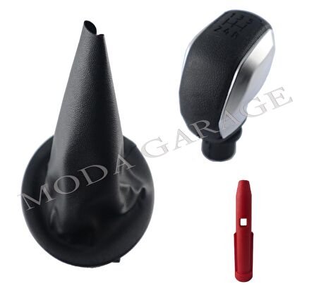 Citroen Berlingo Siyah Vites Körüğü Ve Gri Spor Vites Topuzu M11051