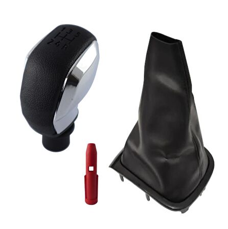 Renault Fluence Siyah Vites Körüğü Ve krom Spor Vites Topuzu M11249