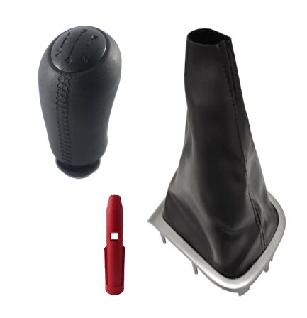 Renault Megane 3 Gri Çerçeve Körük Ve Siyah Vites Topuzu Desenli M11287