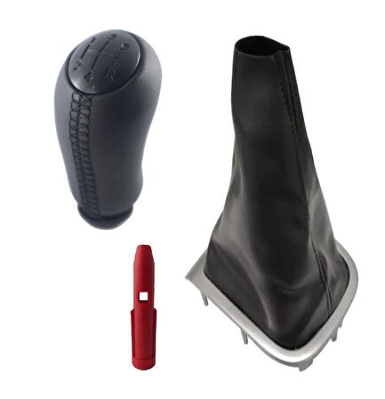 Renault Megane 3 Gri Çerçeve Körük Ve Deri Siyah Vites Topuzu M11292