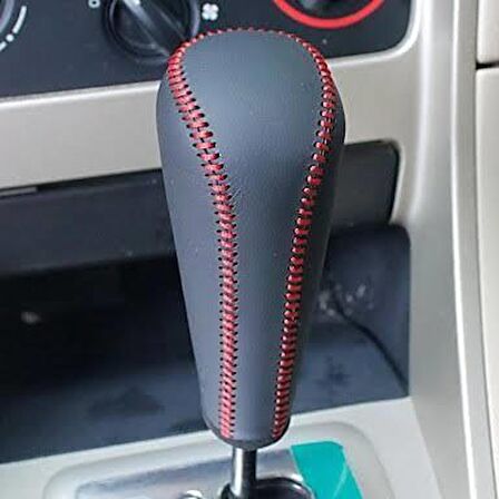 Peugeot 308 407 Siyah Deri Kırmzı Dikişli Otomatik Vites Topuzu M670-4
