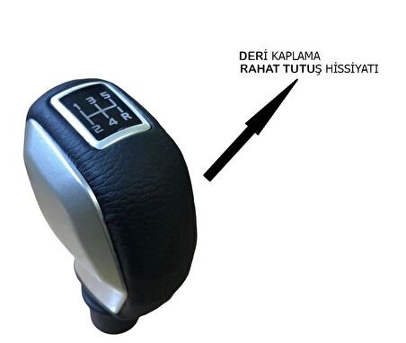 Peugeot 206 Deri Kaplama Gri Spor Vites Topuzu Ve Körüğü MDERİ