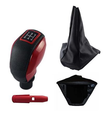 Fiat Doblo 1-2 Kasa Kırmızı Spor Vites Topuzu ve Körüğü Takım 2001-2009 M434