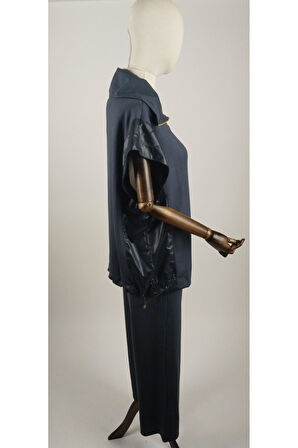 MODAL KUMAŞ YELEKLİ DETAYLI ALT ÜST KADIN PEREMİUM TAKIM