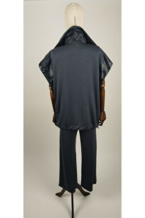 MODAL KUMAŞ YELEKLİ DETAYLI ALT ÜST KADIN PEREMİUM TAKIM