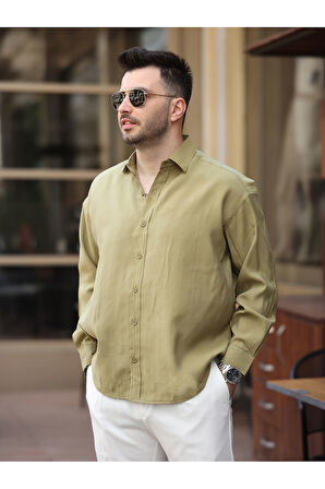 Oversize Oval Kesim Modal Gömlek