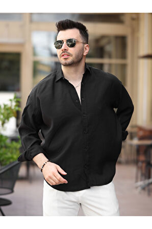 Oversize Oval Kesim Modal Gömlek