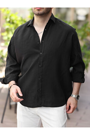 Oversize Oval Kesim Modal Gömlek