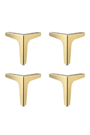 15 Cm Modern Model Gold Metal Mobilya, Dolap, Koltuk, Tv Ünitesi Ayakları (4 ADET)-Robot Süpürge İçin Uygun