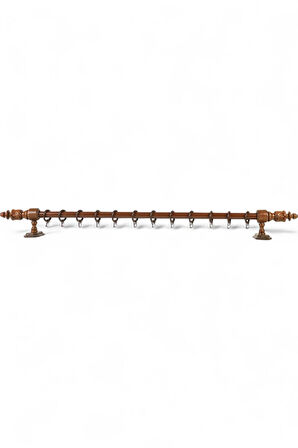 Modern Demonte Başlıklı Ahşap Rustik Perde Askısı - Raysız