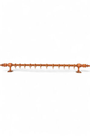 Modern Demonte Başlıklı Ahşap Rustik Perde Askısı - Raysız