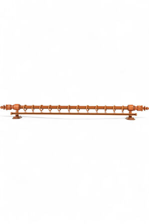 Modern Demonte Başlıklı Ahşap Rustik Perde Askısı - Tek Raylı