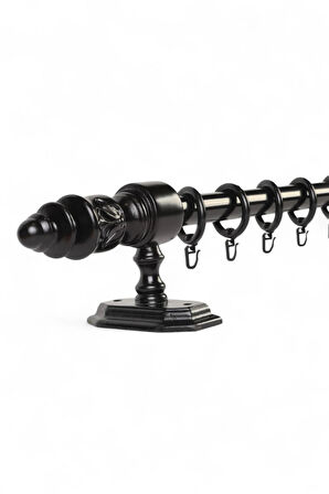 Modern Demonte Başlıklı Ahşap Rustik Perde Askısı - Raysız