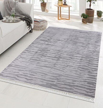 Nexus Halı Mojee 2202 Gri Micro Fiber Polyester Yumuşak Silinebilir Keçeleşmez Leke Tutmaz Dekoratif Halı