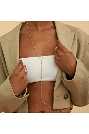 Gold Renk Ayarlanabilir Gövde Vücut Zinciri – Çelik Materyal, Şık ve Zarif Tasarım