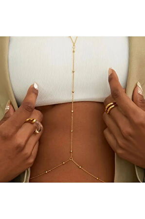 Gold Renk Ayarlanabilir Gövde Vücut Zinciri – Çelik Materyal, Şık ve Zarif Tasarım