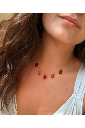 Nar Taneleri Şans Kolyesi - Nar Tanem Çelik Kolye