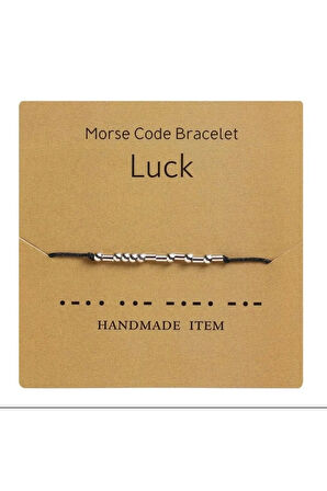 “LUCK” Yazılı Mors Alfabesi Bileklik – Şans Getiren Minimal Tasarım