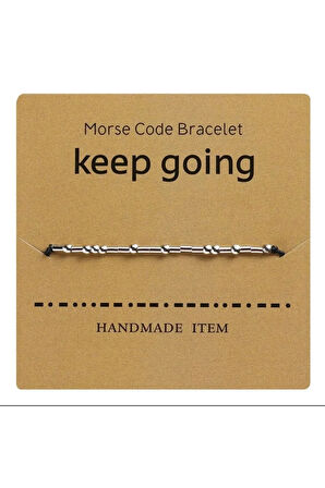 Mors Alfabesi Keep Going KEEP GOING Yazılı Mors Alfabesi Bileklik – Motivasyon ve Cesaret Simgesi