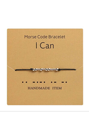 Mors Alfabesi I Can (Başarabilirim) Motto Bileklik