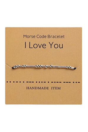 Mors Alfabesi I Love You Bileklik