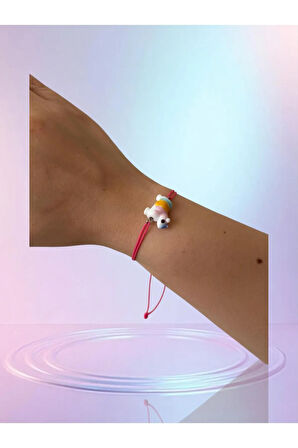 Murano Cam Unicorn Bileklik | Ayarlanabilir Asansörlü İp Bileklik | El Yapımı Renkli Kadın Bilekliği