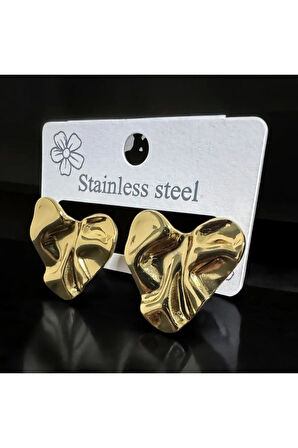 Çelik Kalp Küpe | Kararma Yapmayan Paslanmaz Kadın Küpesi | Minimal Aşk Takısı