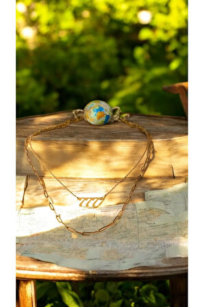 777 Şans Kolyesi & Altın Kaplama Ataç Model Kolye – Anlamlı & Modern İkili Takı Kombini