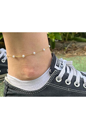 Paslanmaz Çelik Araları İnci Asansörlü İp Halhal