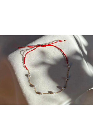 Paslanmaz Çelik Araları İnci Asansörlü İp Halhal