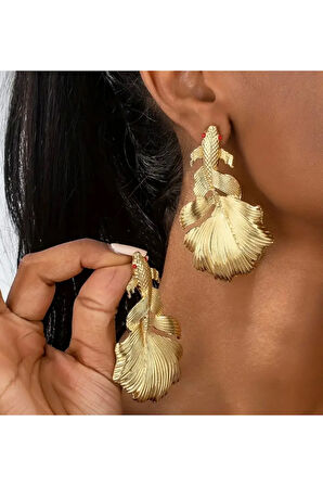 Çelik Gold İhtişamlı Balık Küpe