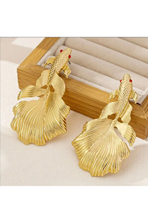 Çelik Gold İhtişamlı Balık Küpe