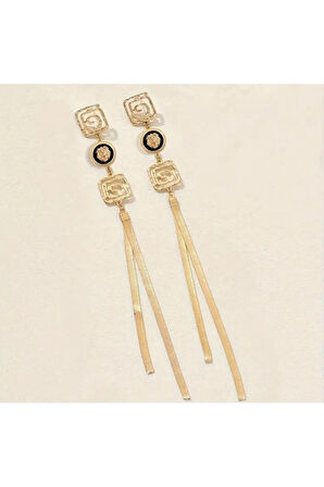 Vintage Esintili Spiral Desenli Çelik Tasarın Küpe