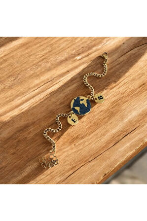 Dünyam Sensin Bileklik Harfli - 2 Adet Harf